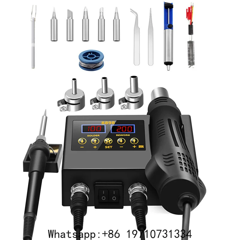 8898 Soldering Station Portable Digital Hot Air Gun  Rework Solder Station Hot Air Blower Heat Gun Desoldering VS 8586D 8586