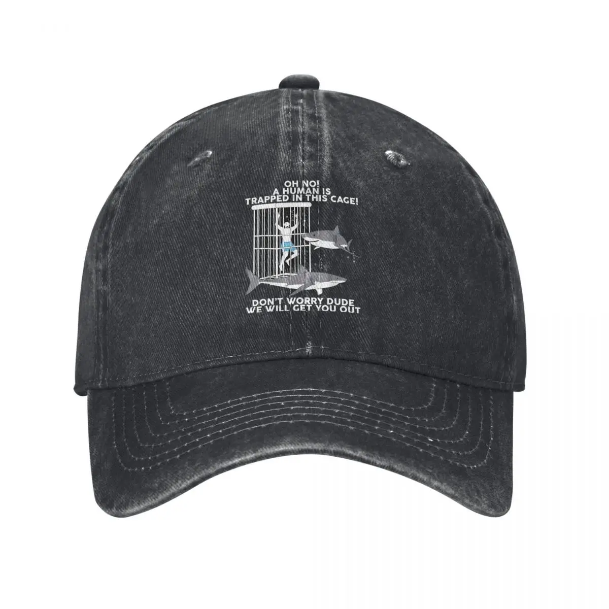 

The Biggest Predatory Fish Great White demin Trucker Hat Outdoor Adventures Hats Woman Baseball Cap Men