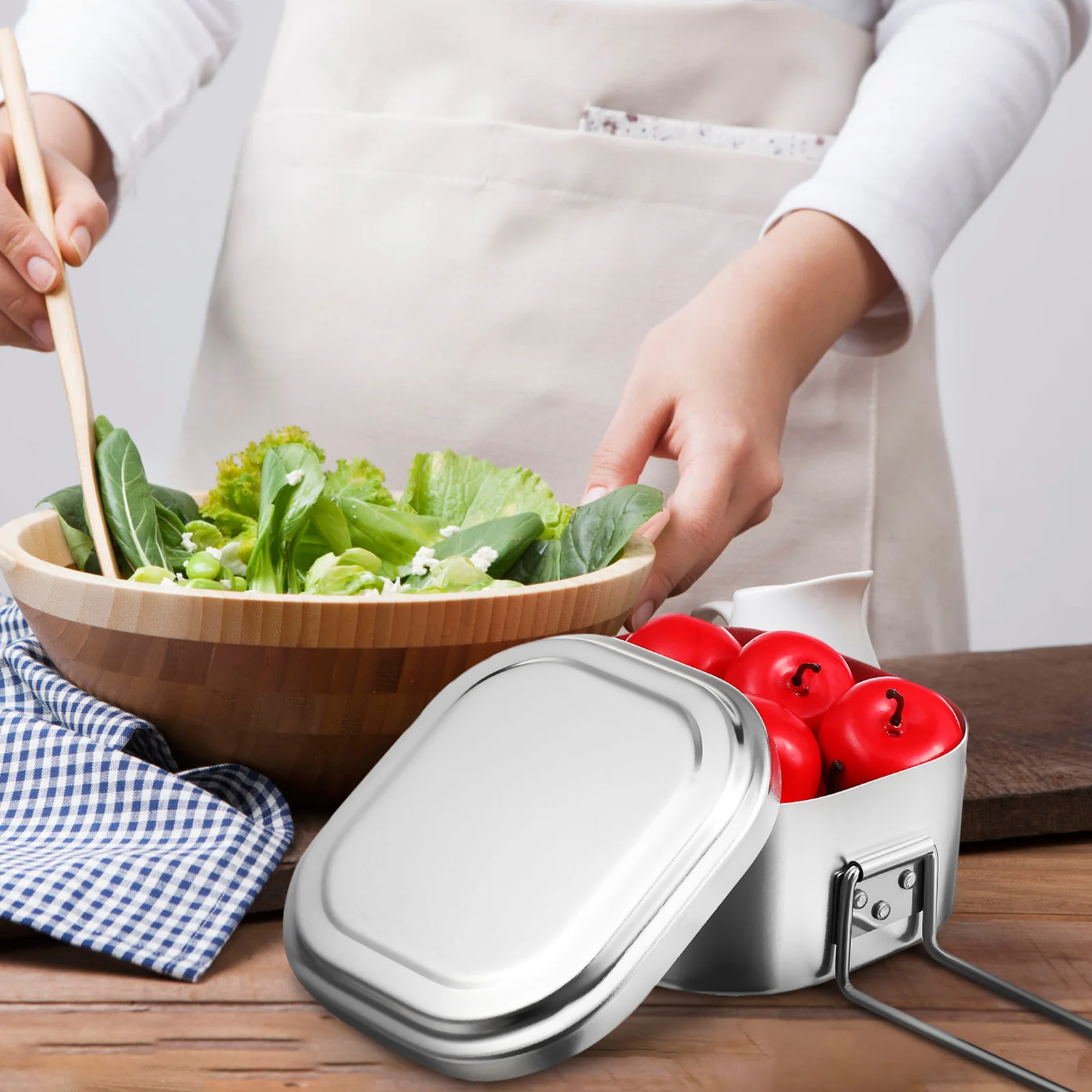 950 مللي كامل صندوق غداء من الألومنيوم مقاومة للحرارة حاوية طعام محمولة للتخييم التنزه مكتب بينتو صندوق معدات المغامرة في الهواء الطلق #3