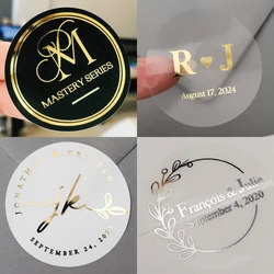 50, Wedding Stickers, Foil Shiny Gold Custom Stickers, Logo, Labels, Personalised, Baptism, Baby Shower, Communion