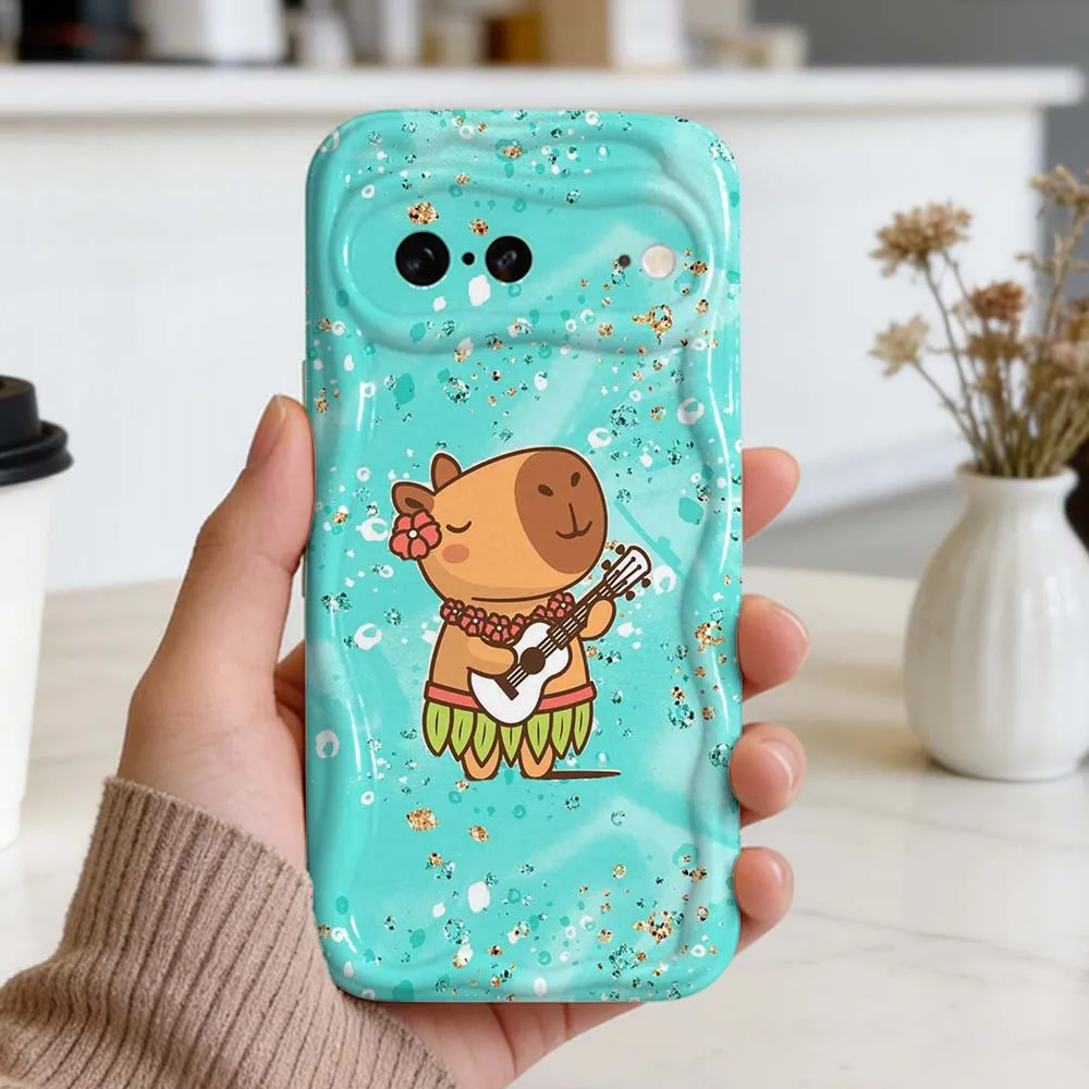 

Capybara Art Popular Cool Phone Case For Google Pixel 10 9 8A 8 7 7A Pro XL 2024 5G Wave Oil Soft TPU Silicone Cover