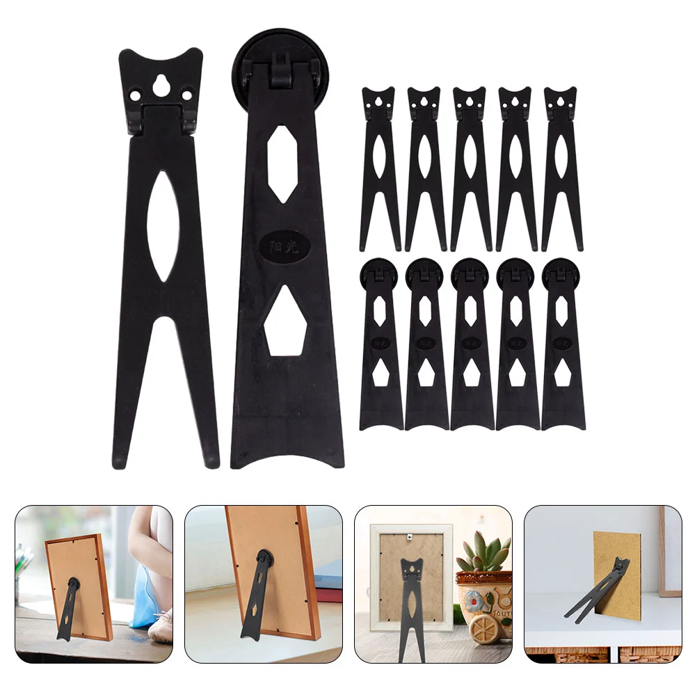 

12 Pcs Crystal Picture Frame Stand Photo Display Easel Plastic Backing Clips Support