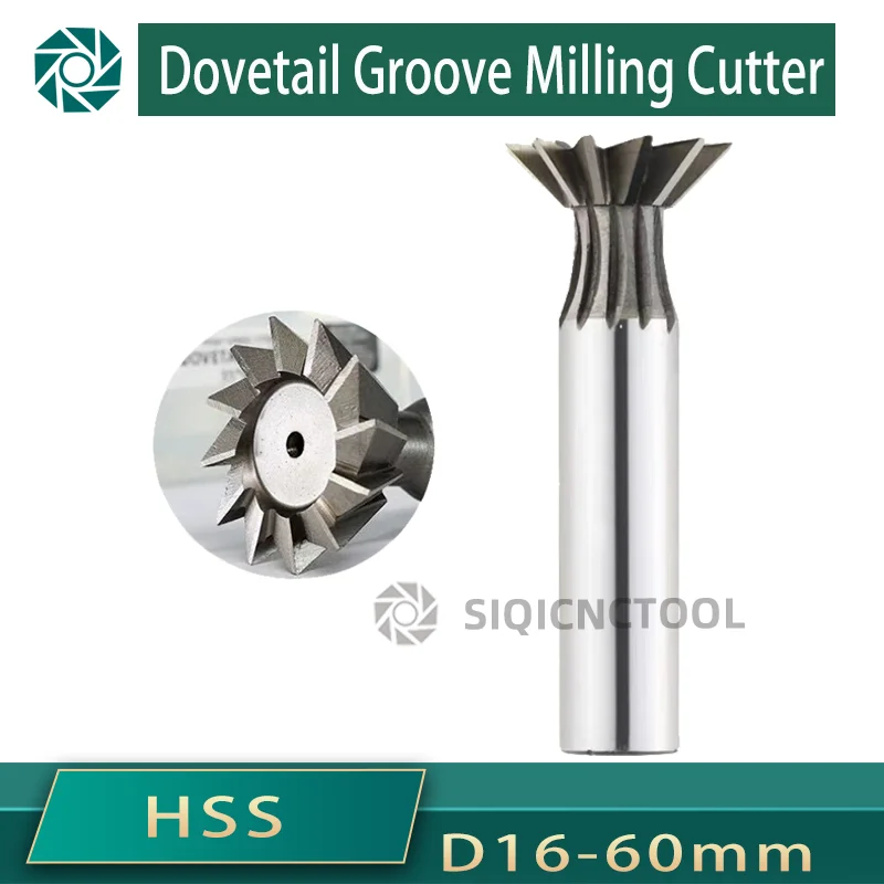 BB HSS Dovetail Cutter 45 55 60 Degree 8mm 16mm 25mm Dovetail End Mill High Speed Steel