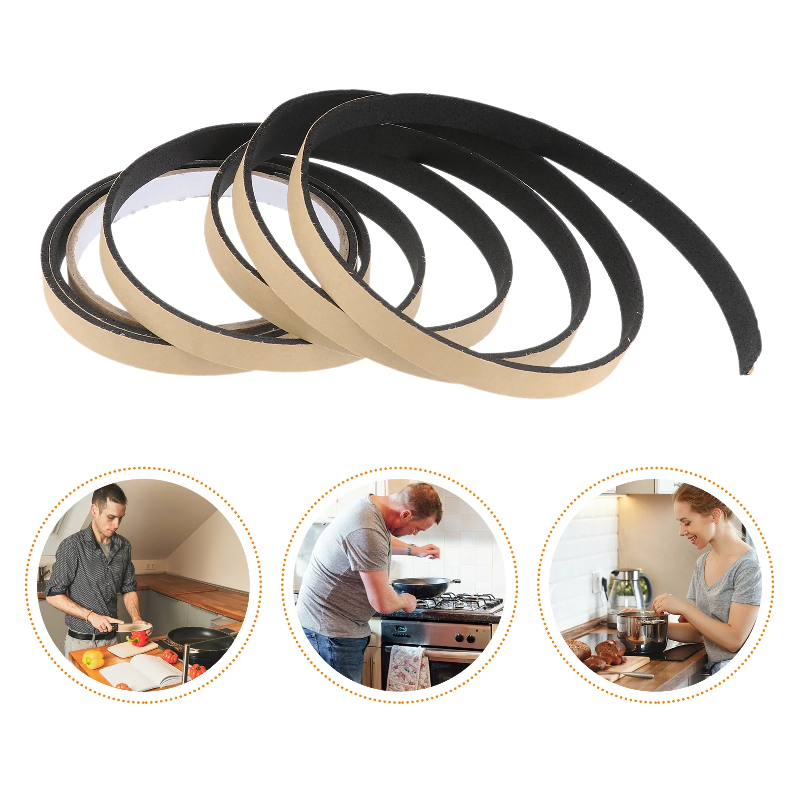 

2 M Hob Worktop Seal Gas Stove Anti-fouling Strips Tape Sealing Sink Electric Black