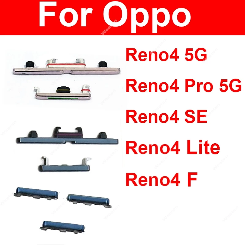 For OPPO Reno 4 4Pro 4Lite 4SE 4F 5G Power Volume Button Power Volume Buttons On Off Power Volume Up Down Side Keypads