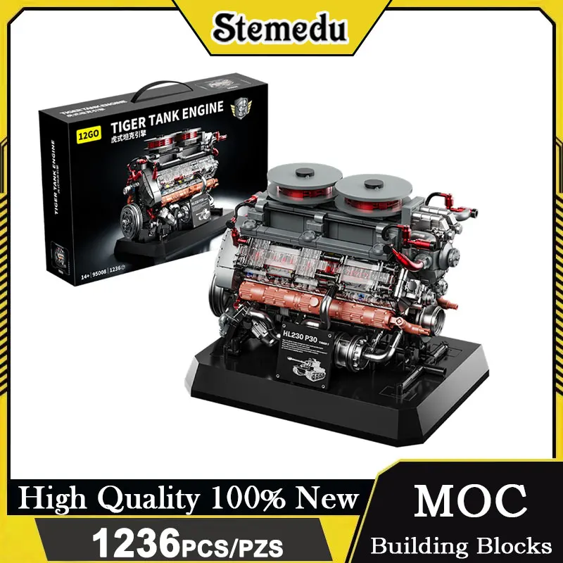 ตัวต่อรถถังไทเกอร์ 1236 ชิ้น แบบจำลองเครื่องยนต์ ชุดประกอบ DIY ของเล่นตัวต่อเทคนิคกลไก สำหรับเด็กผู้ชายและผู้ใหญ่ ของขวัญสร้างสรรค์