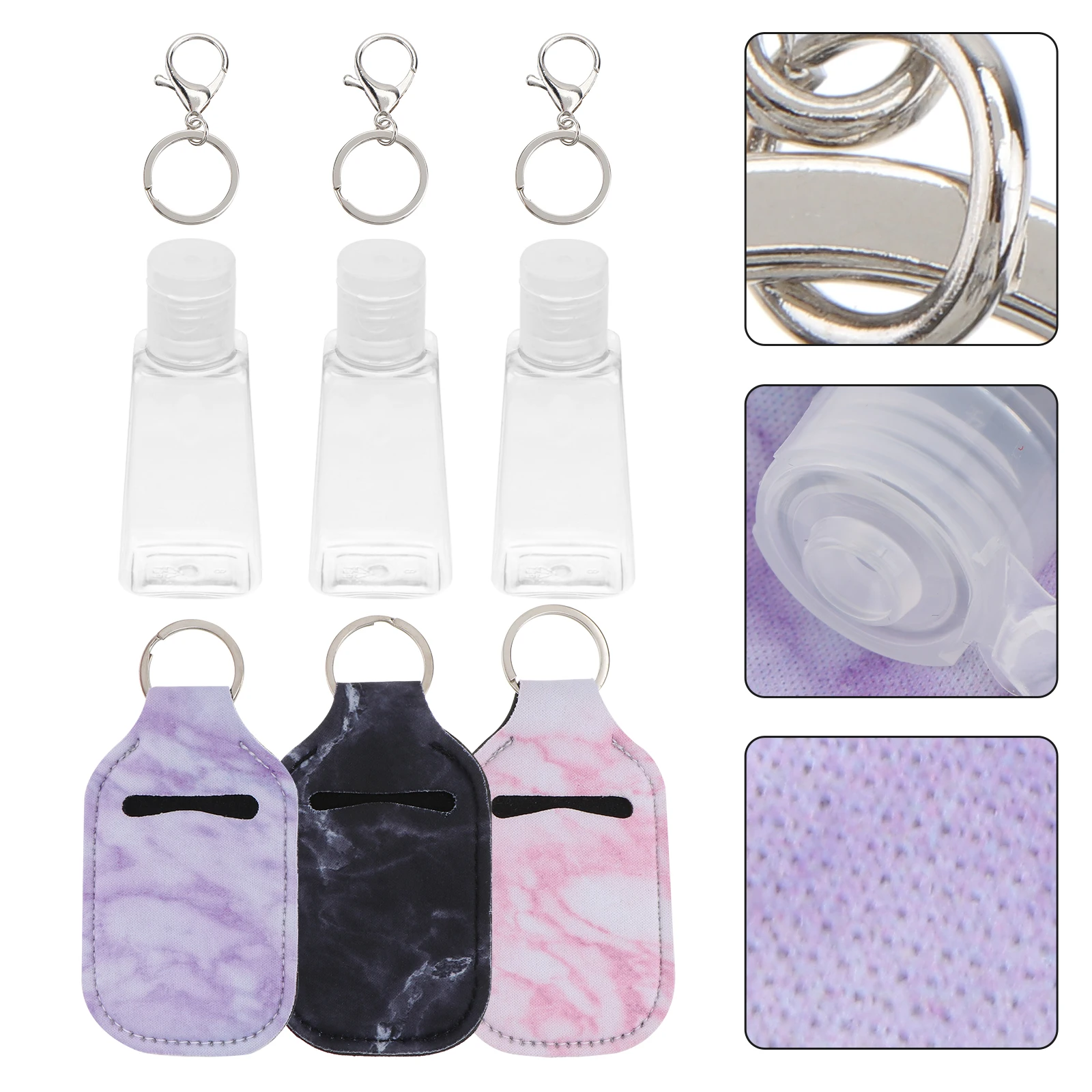 

Neoprene Sub Set Reusable Travel Lotion Refillable Shampoo Bottles With Buckle Waterproof Covers Bottles For Toiletries