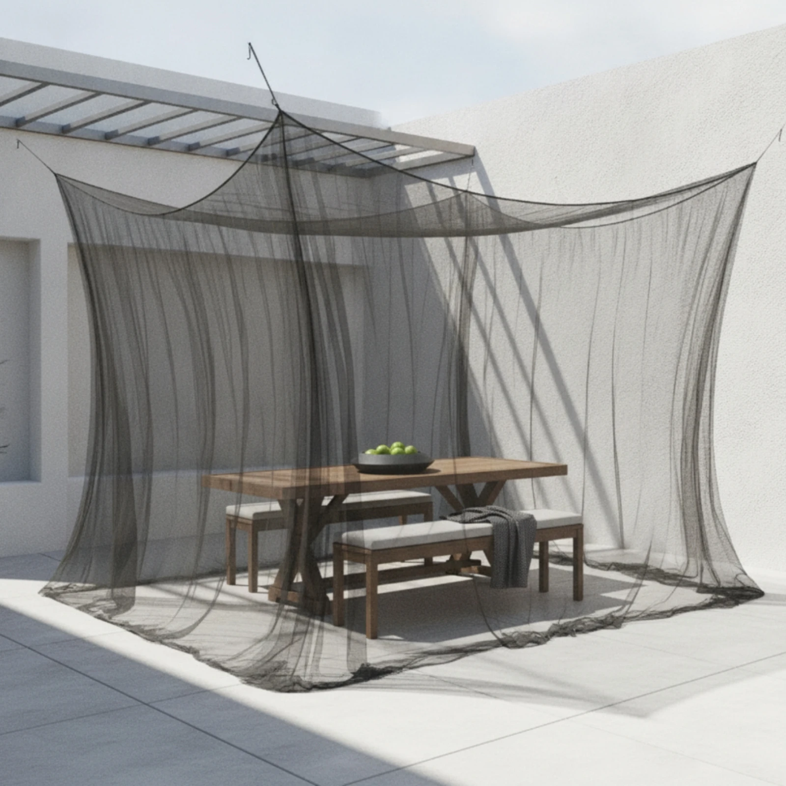 Bug Net Canopy Rectangular Bug Net with Clips Netting Large for Family, Patio, Backyard