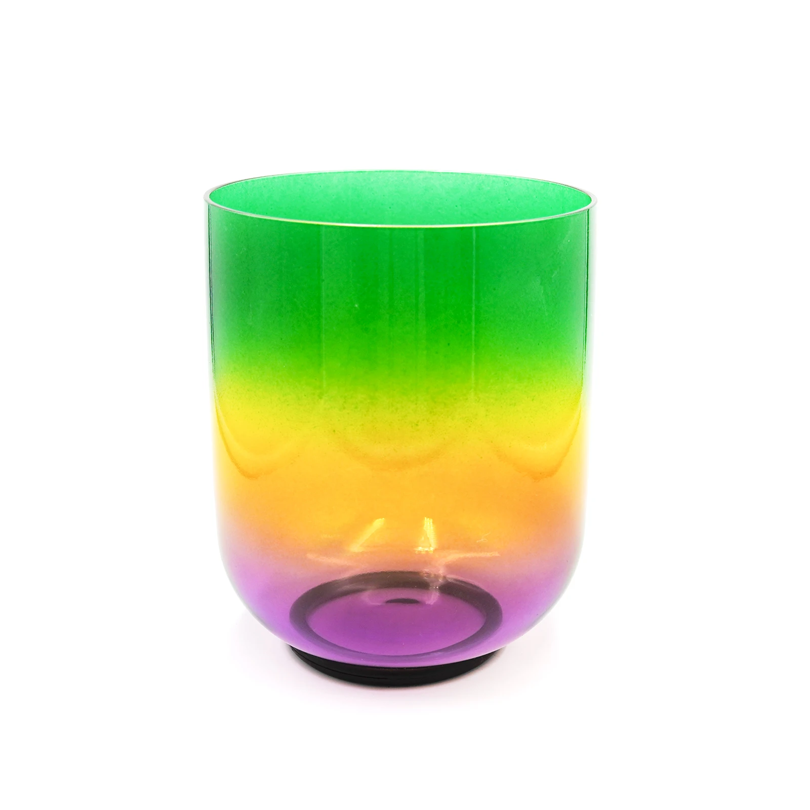 KVKA  6inch Rainbow Clear Crystal Singing Bowl for Sound Healing Meditation Yoga Sound Bath