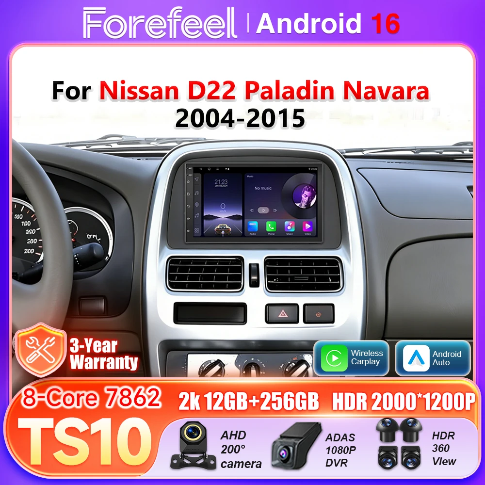 Android 16 Car Stereo For Nissan D22 Paladin Navara 2004 -2015 Autoradio Carplay Android Auto Navigation Video Multimedia Player