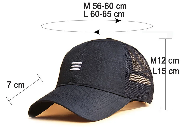 Großen Kopf Mann Plus Größe Baseball Kappe Männer Sommer Dünnen Stoff Mesh Sonnenhut Männliche Snapback Hüte M 55-60cm L 60-65cm gorras hombre – Detail 30