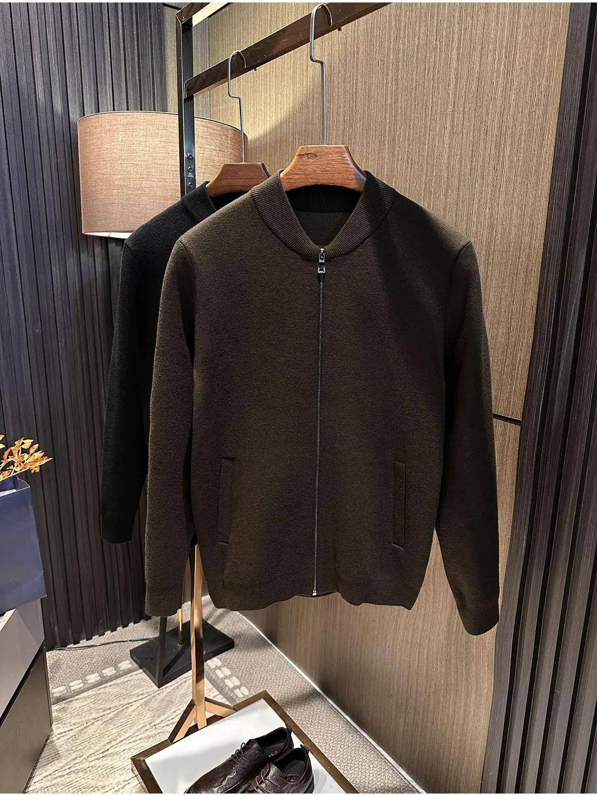 

Faionable Pure Color Knitted Baseball Collar Sweater Coat for Men Classic Versatile Sle Winter Season Casual Wear