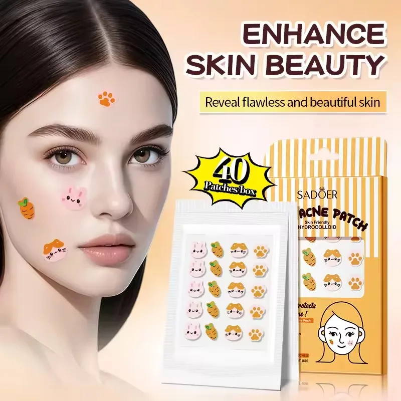 SADOER Cute Cartoon Pimple Patch Acne Colorful Invisible Concealer Face Spot Acne Removal Stickers Pads Travel Size Skin Care