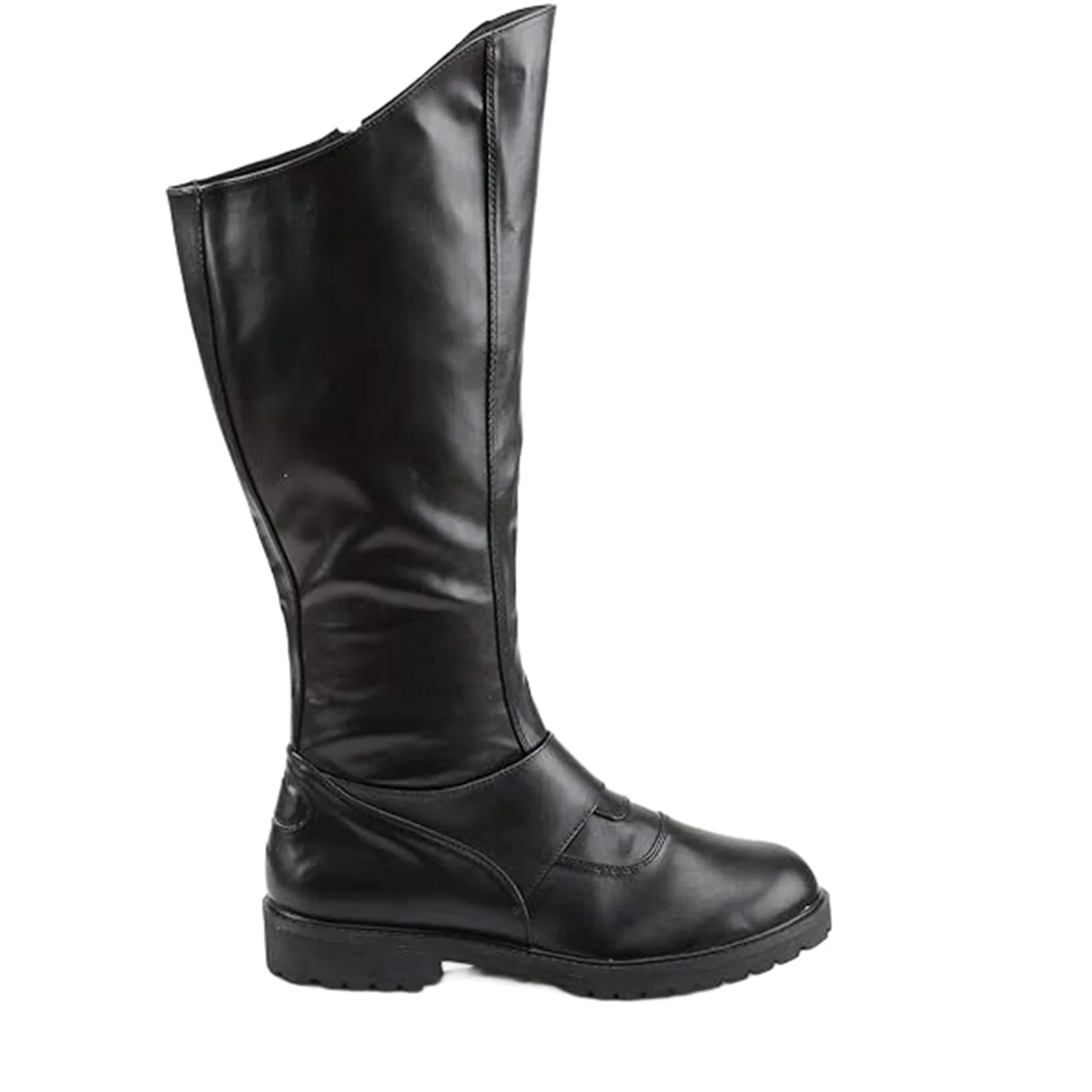 Retro Mittelalterliche Piraten- und Ritterschuhe, flache hohe Reitschuhe, Halloween-Bühnen-Cosplay-Kostüm-Schuhe, Unisex, hochwertiges PU-Leder, hohe Stiefel – Detail 3