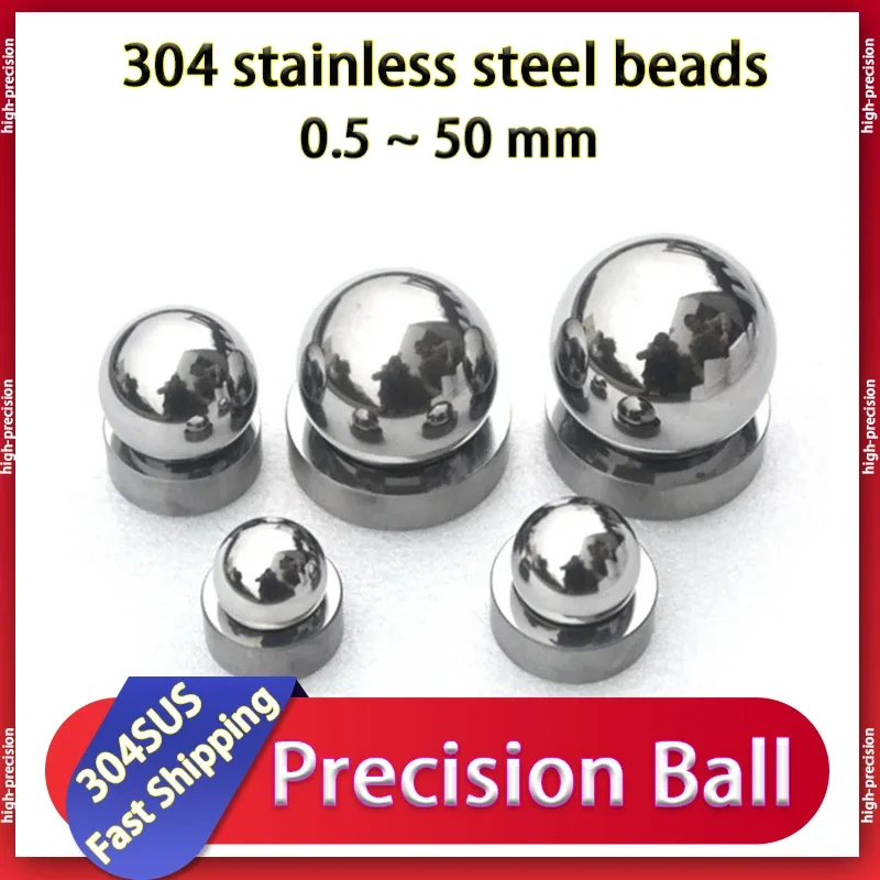 

304 Stainless Steel Beads Ball High Precision Bearings Roller Beads Solid Balls Slingshot Ammo 0.5/0.7/0.8/1/2~30mm