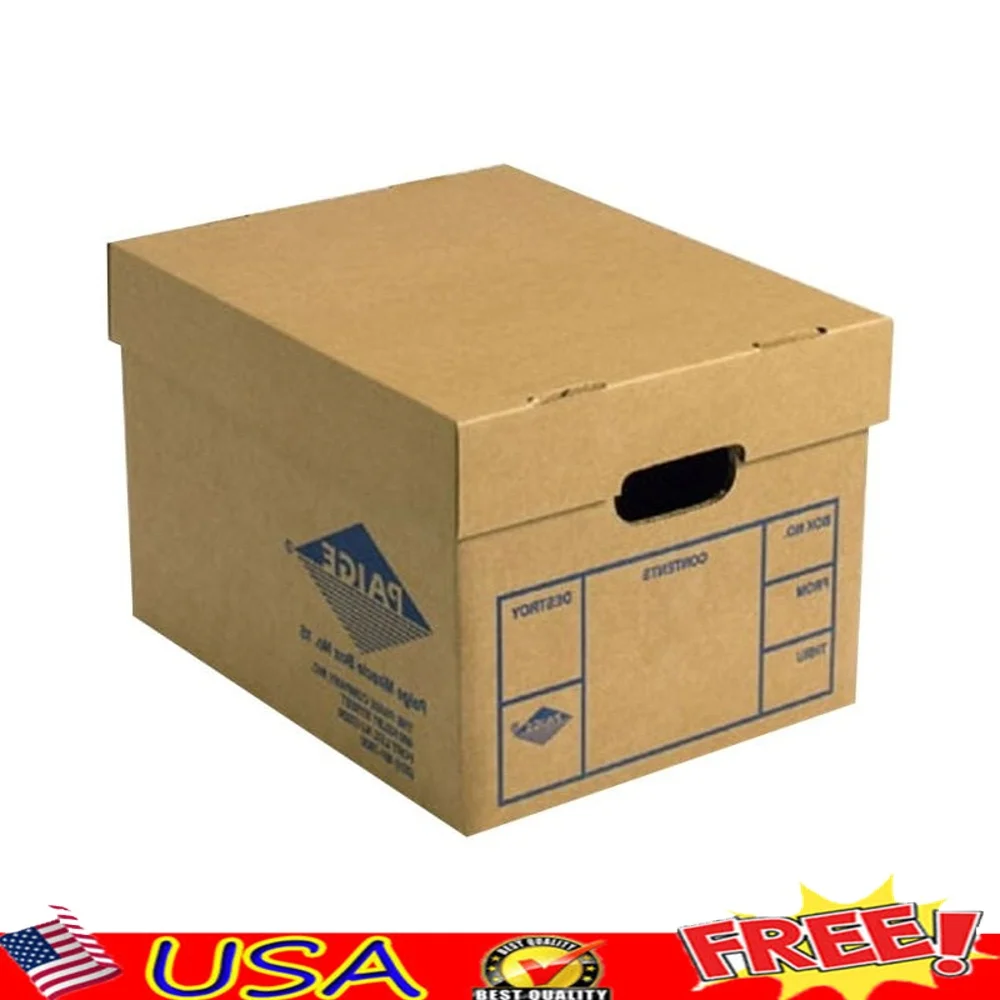 

Pack of 6 Humidity-Proof File Storage Boxes with Lift Lids Cut-Out Handles Ideal Home Office Organization