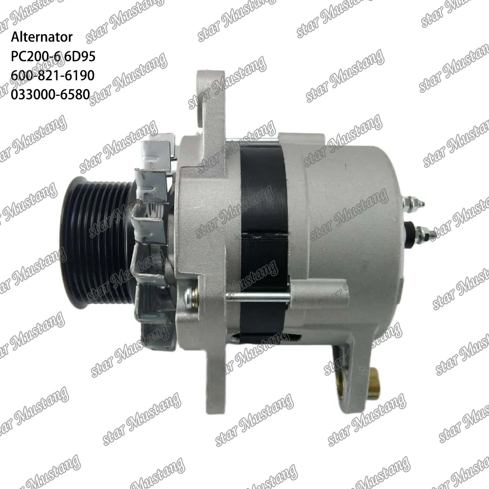 PC200-6 6D95 Alternator 24V 30A 600-821-6190 033000-6580 Suitable For Komatsu Engine Parts