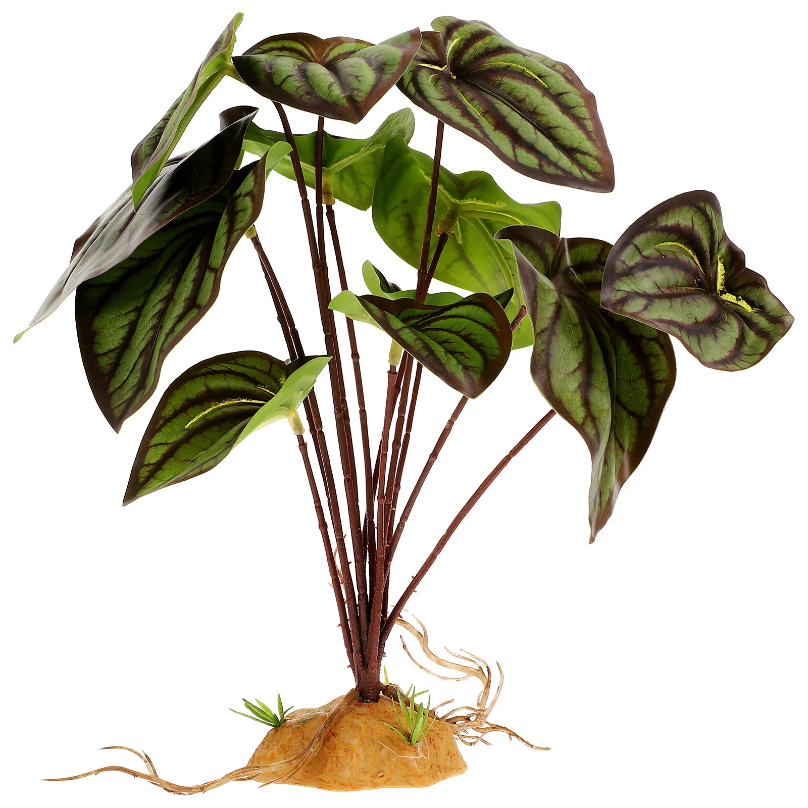 نباتات زخرفية لزواحف تررم حوض السمك الاصطناعي نبات المناظر الطبيعية نبات صناعي ديكور لوازم الزواحف صندوق سحلية