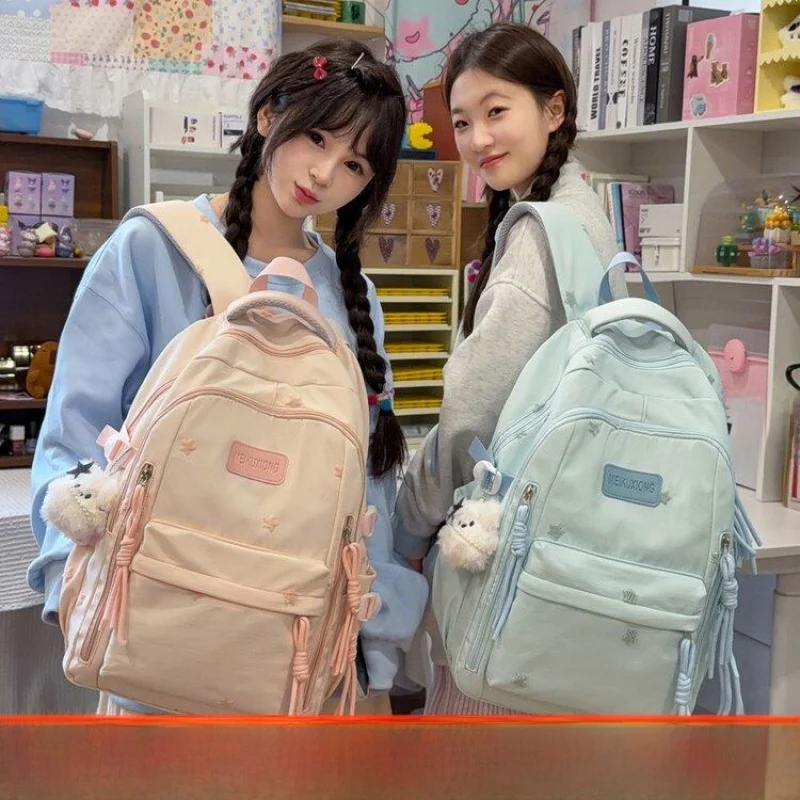New  Girl Backpack Lightweight Large Capacity Double Shoulder Bag Casual School Bag for Junior And High School Students