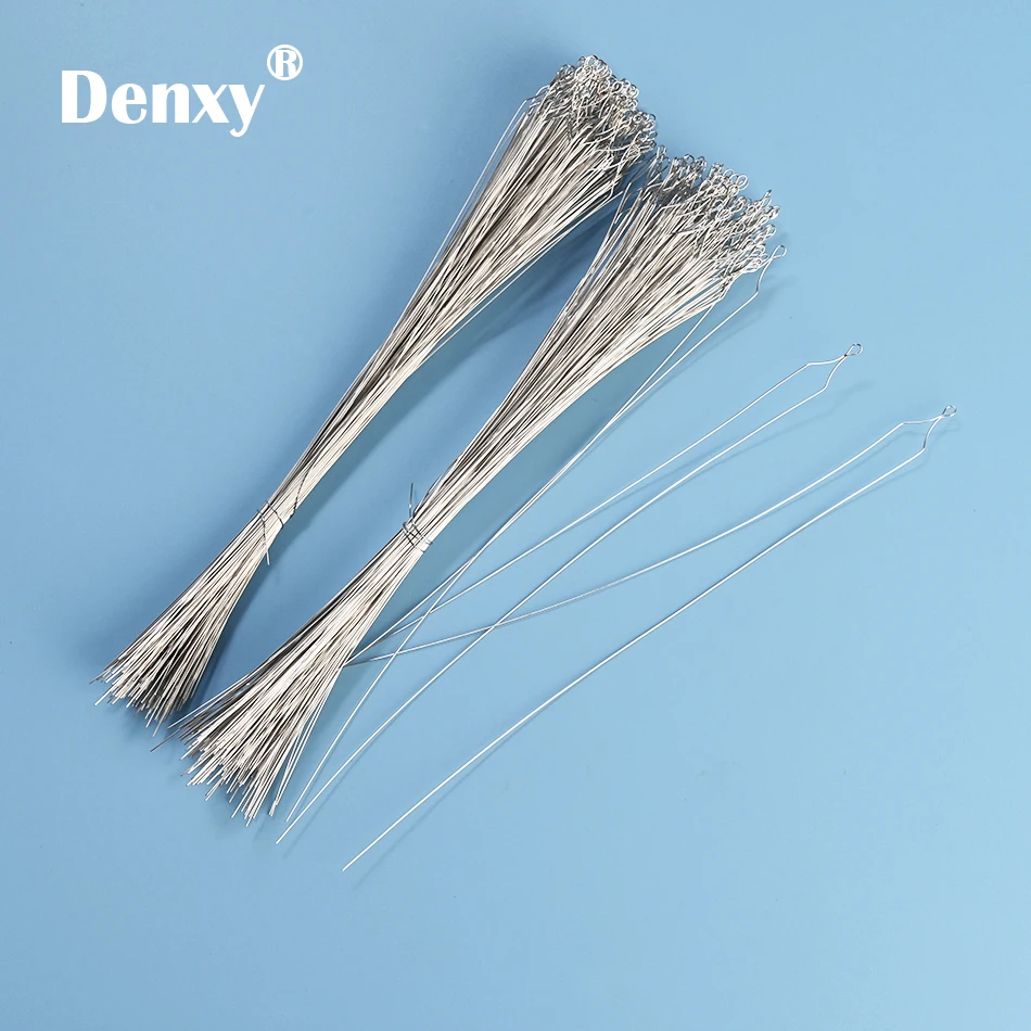 DENXY 500 Stück/Lot Kieferorthopädische Ligaturdrähte Kobayashi Lasergeschweißter verbundener Haken Edelstahl Dental Metall Langer Drahttyp – Detail 2