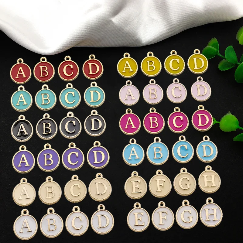 

A-Z Alphabet Letter Metal Beads 26pcs Letter Charms Double Sided Pendant Alphabet Charm for Necklace Bracelet making