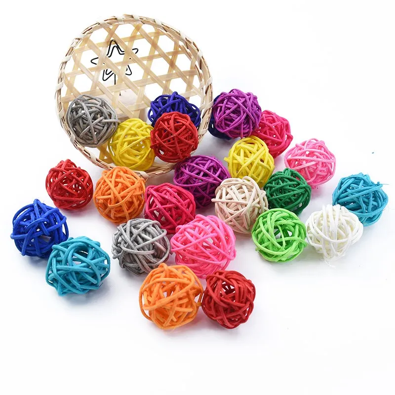 

20pcs Artificial Plant Mixed 3CM Rattan Balls Home Decoration DIY Candy Box Wedding Party Dining Table Christmas Decoration