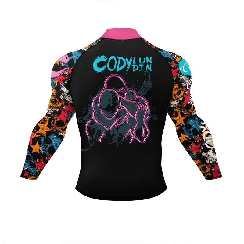 New Skull MMA Compression Rashguard T-Shirt+Shorts Set Bjj Rash guards Jiu Jitsu Shirts Muay Thai Workout Boxing Clothing Suit