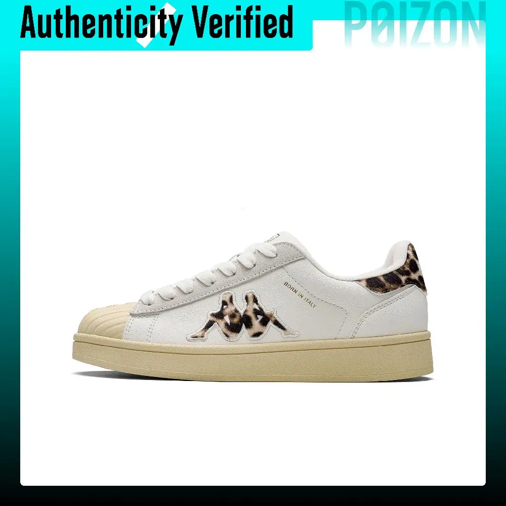 Kappa Lil Tile Back to Back Abrasion Resistant Height Increasing Low top Skateboard Shoes Unisex Cheese White K0GW5CC37CA-0124