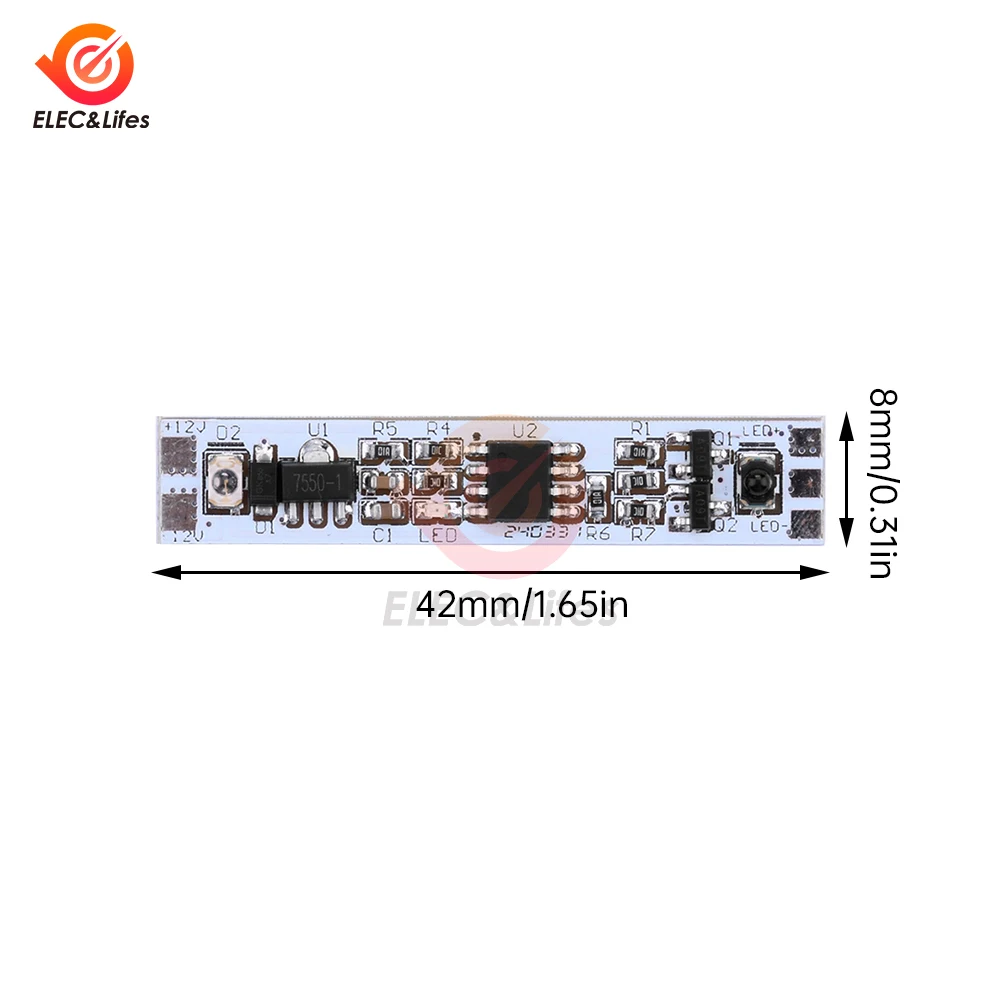 Modulo interruttore scansione manuale DC 12-24V 5A 60W Lampade di controllo dimmerabili a LED Componenti attivi Sensore manuale per scansione a breve distanza