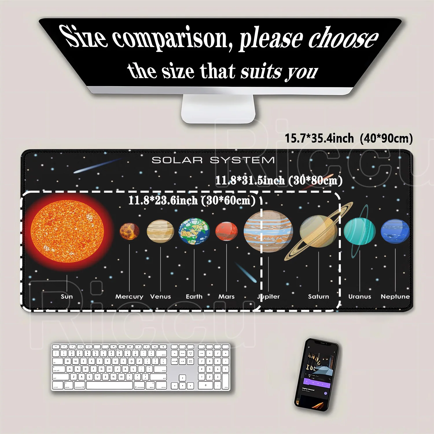 لوحة ماوس XXL Anime Gamer Mousepad كمبيوتر محمول Universe Space Solar System HD طباعة PC مكاتب ألعاب ملحقات لوحة المفاتيح حصيرة مكتبية #4