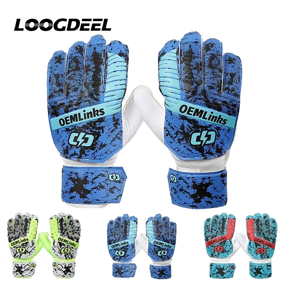 

Loogdeel 1 пара футбольных спортивных вратарских перчаток для взрослых и детей, противоскользящие тренировочные профессиональные вратарские перчатки для защиты пальцев