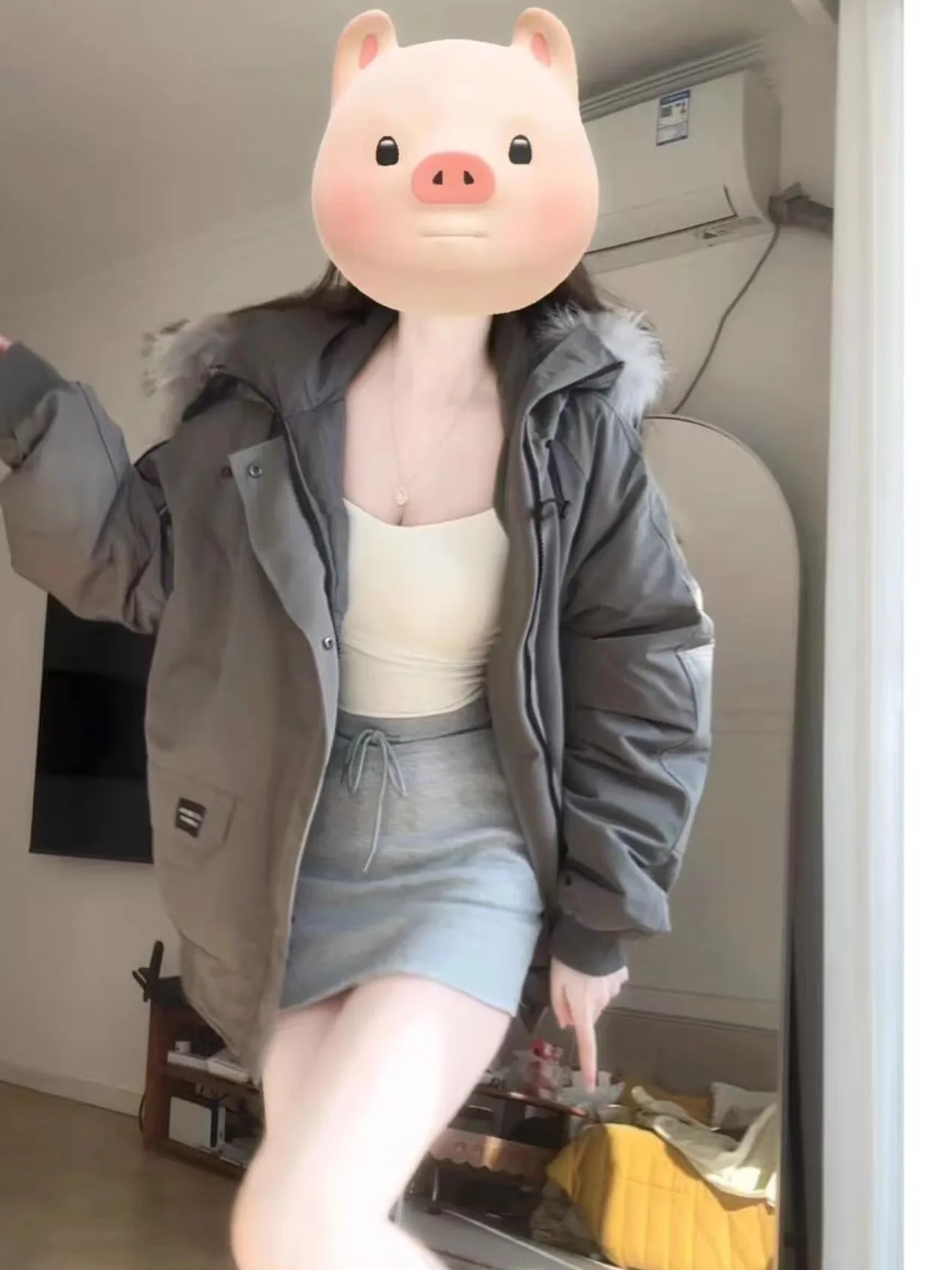 

Korean Sle Thiened Hooded Cotton Jaet Women's Winter Coat Warmth Large Fur Collar Versatile ort Size Matching Outerwear