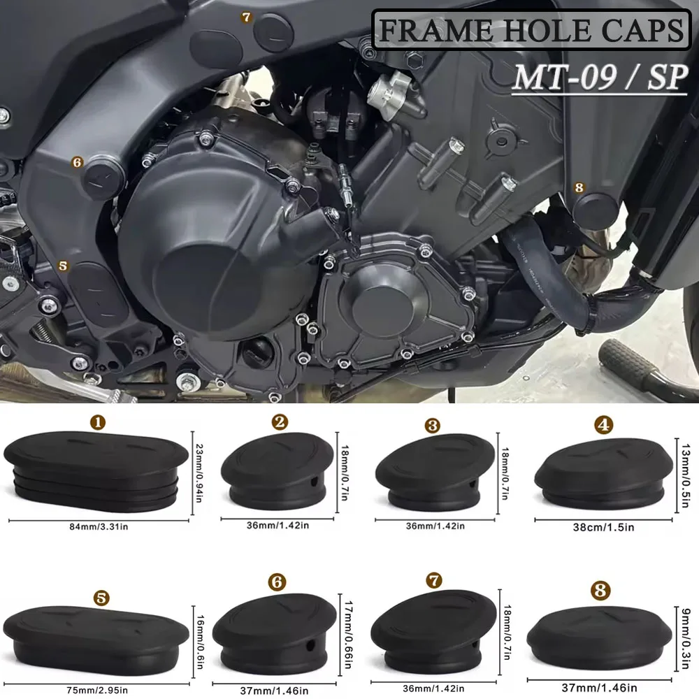 

MT-09 SP 2021-2025 Frame Hole Cover Caps Plug For YAMAHA MT09 mt09 MT 09 SP 2022 2023 2024 Motorcycle Frame Cap Decoration Kit