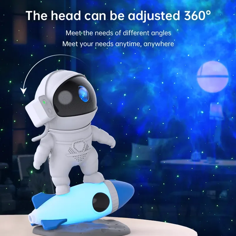 Kinderen Raket Astronaut Ster Projector Nachtlampje Met Afstandsbediening 360 Verstelbare Ontwerp Nevel Galaxy Verlichting Voor Kinderen