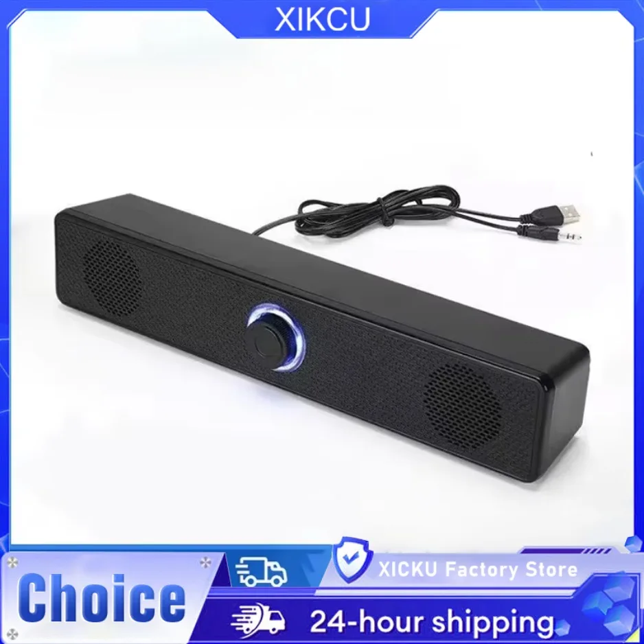 XIKCU PC Soundbar Wired and Wireless Bluetooth Speaker USB Powered Soundbar for TV Pc Laptop Game Theater Surround Audio System