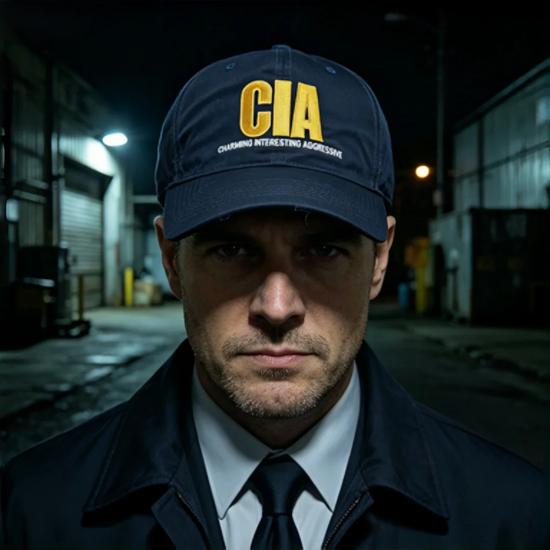 Vintage Distressed Baseball Cap CIA Letter Embroidery Dad Hat Charming Interesting Aggressive Slogan Washed Cotton Trucker Cap U