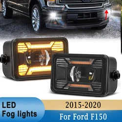 4.5 inch LED Fog Light with Daytime Running Lights Turn Lights IP67 Waterproof for Ford F150 2015-2020 Front Bumper Fog Lamp