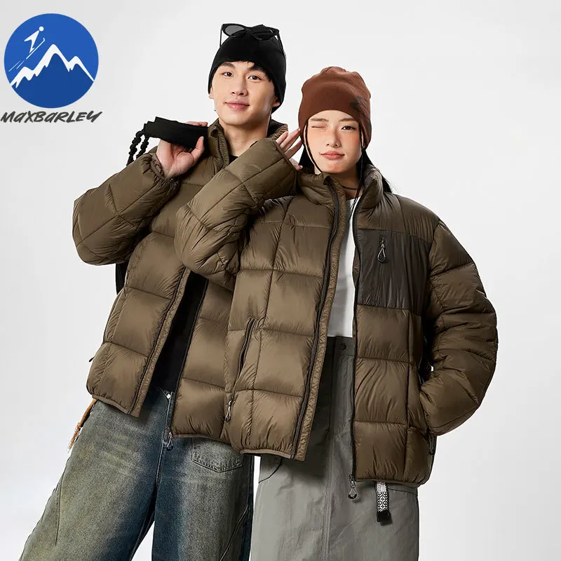 Maxbarley Yama Style Jacket Mens Winter 2025 New Lightweight Soft Padded Coat Outdoor Snowboard Cold-proof Stand Collar Parka