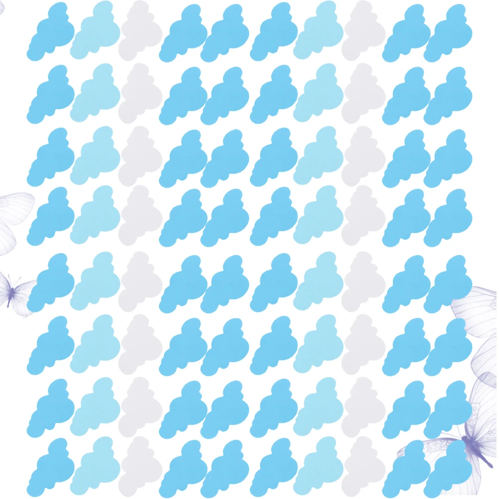 

60 Pcs Foam Cloud Wall Stickers EVA Blue and White Children's Room Decorative Decal