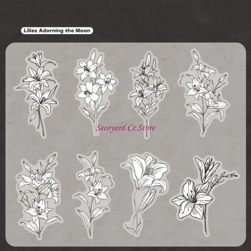 N3UC Practical Retro Flower Sticker with Strong Adhesion Easy Removal Not Residuing
