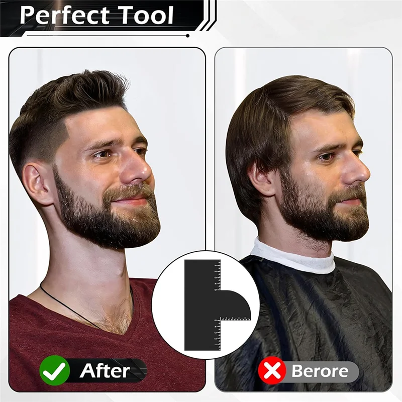 بطاقة تعزيز للحلاقين مع مؤشرات القياس، أداة تشكيل خط الشعر القابلة لإعادة الاستخدام