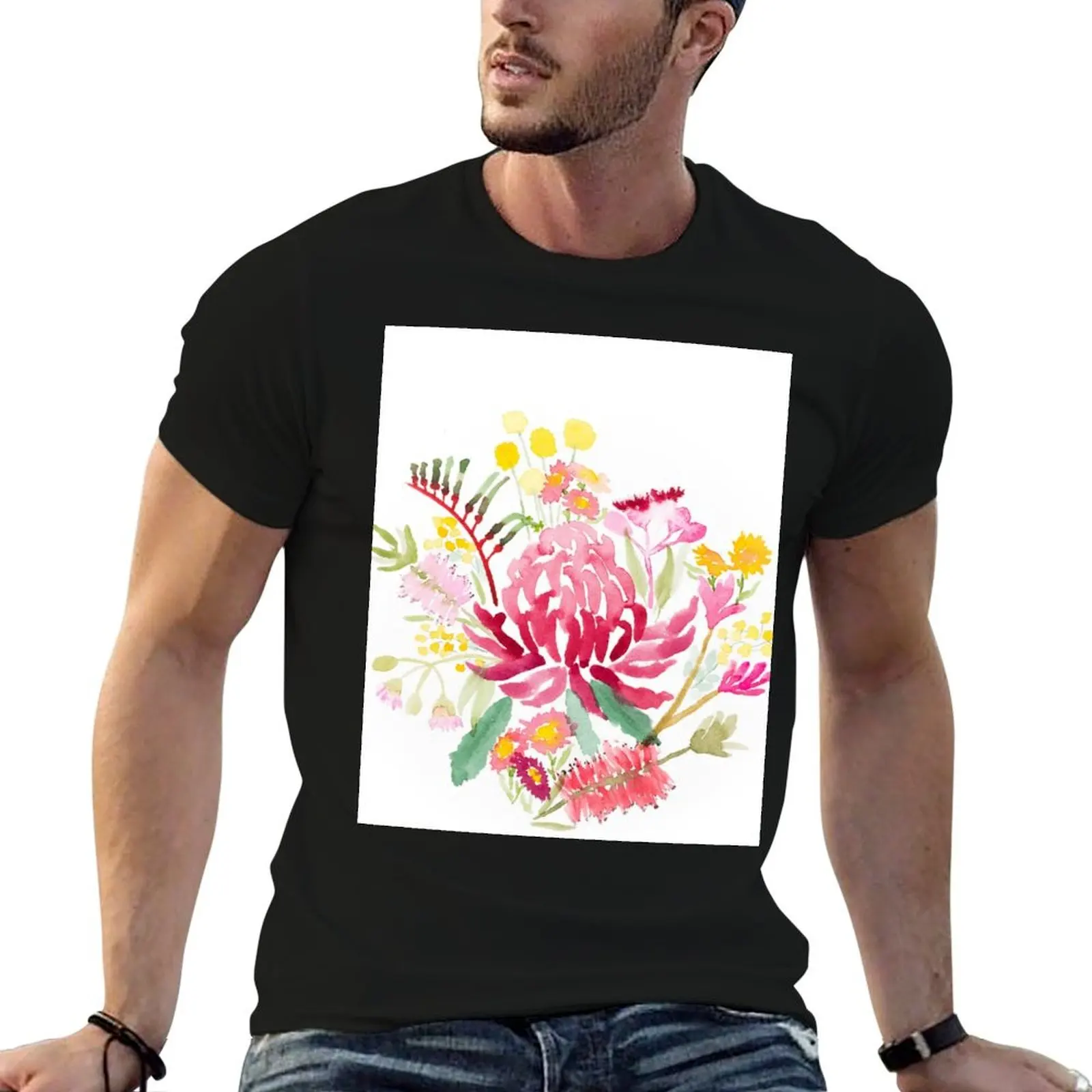 

Australian Floral Watercolour Painting T-Shirt designer shirts sports fans boys whites mens graphic t-shirts funny