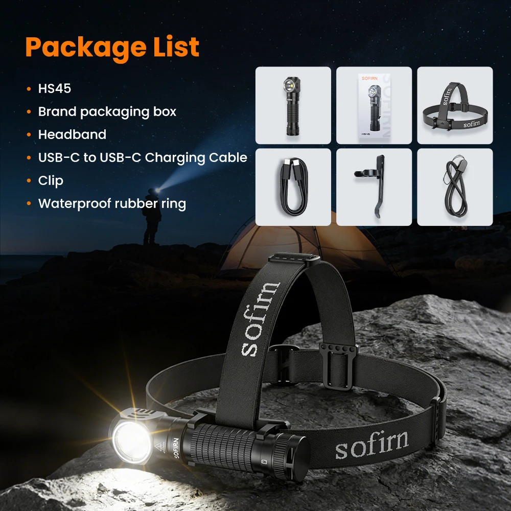 SOFIRN HS45 3200LM Magnetischer Kühlventilator-Stirnlampe Wasserdicht 21700 Akku USB-C Verstellbare Taschenlampe für Outdoor-Arbeit – Detail 5