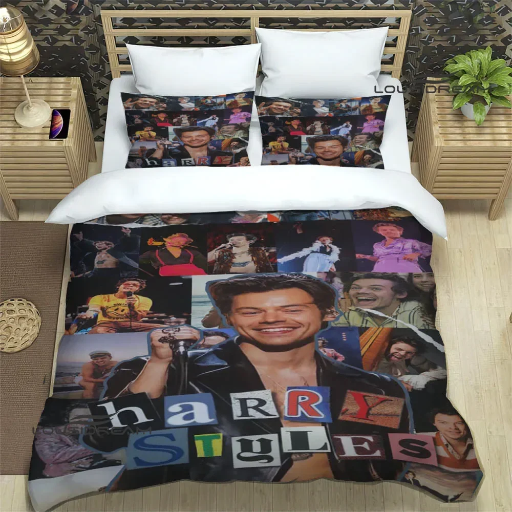 New Singer H-Harry-Styles Bedding Sets exquisite bed supplies set duvet cover bed comforter set bedding set luxury birthday gift