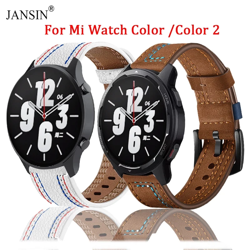 

Genuine Leather Band Strap For Xiaomi MI Watch Color 2 Smartwatch Bracelet For Mi Watch Color Wristband Watchband Accessories