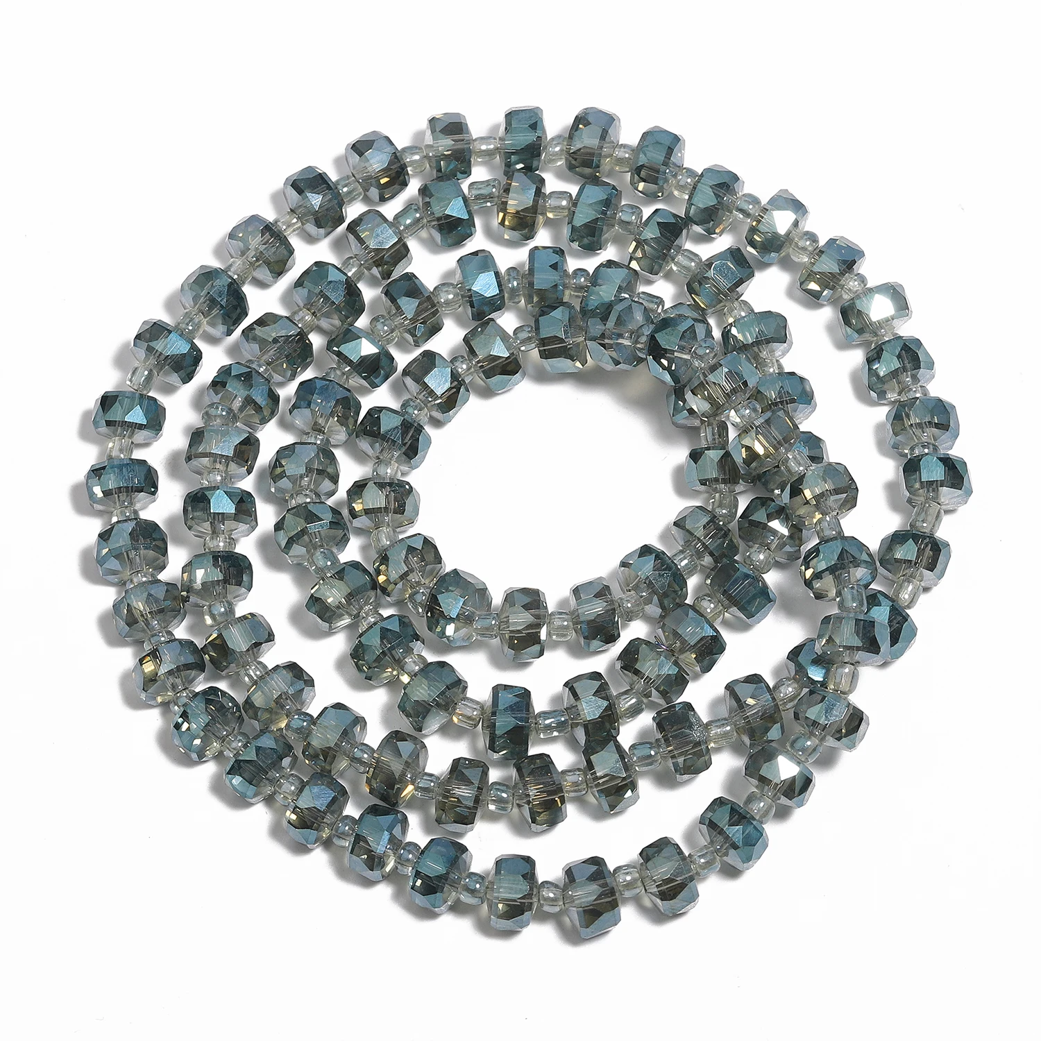 8x5mm Faceted Rondelle AB Grey Green Crystal Beads Clear Loose Beads For Jewelry Making Supplies DIY Bracelets Accessories 15''