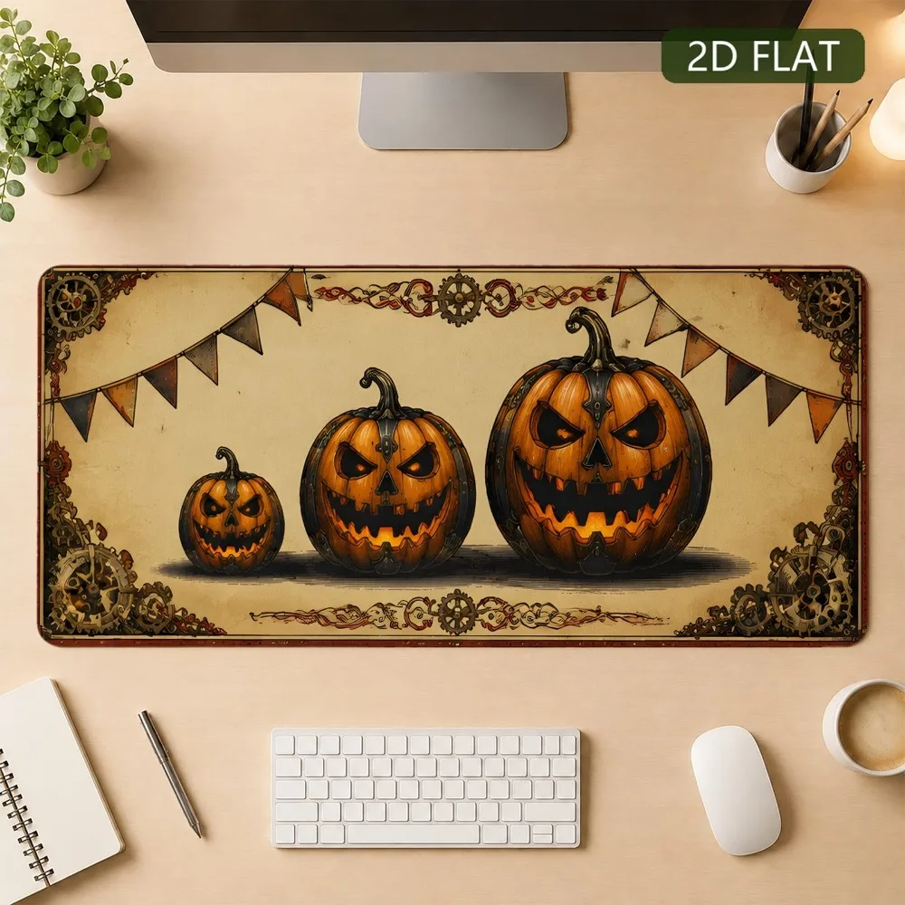 Gorgeous carved pumpkin trio, non-slip bottom cover, office desk, study desk, computer accessories alfombrillas para escritorio