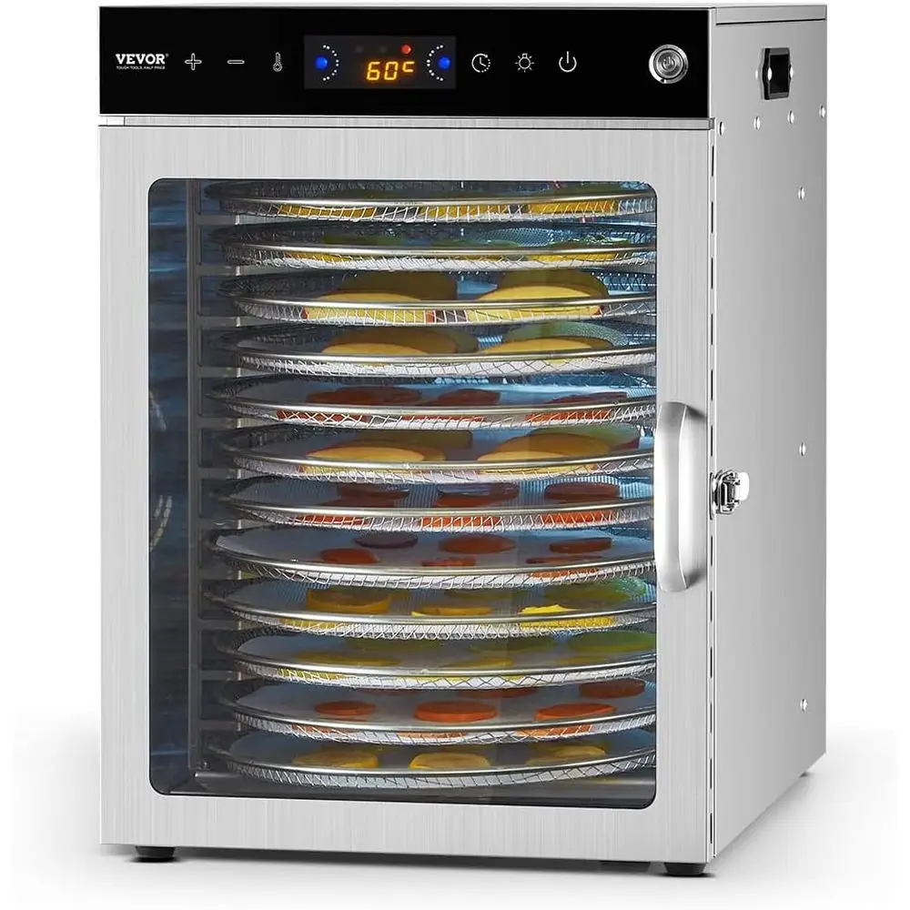 

Rotary ood ydrator hine, 12 StainlSteel Trays, 800W Electric ood Dryer with Adjustable Temp & 24-Hour Timer, ood-ydrator or Jerk