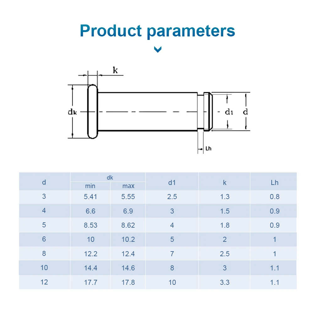 2-10 шт. штифт с плоской головкой и стопорным кольцом M3 M4 M5 M6 M8 M10 штифты из нержавеющей стали с стопорной канавкой подходит для Clevis