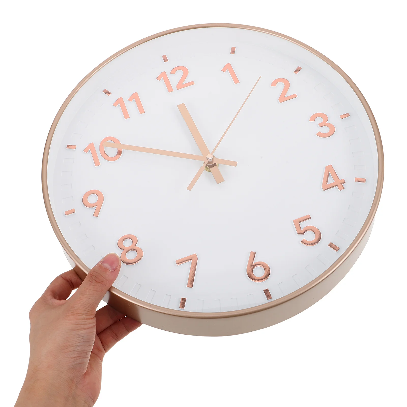 

12-Inch Minimalist Round Wall Clock Silent Movement Large Numbers For Living Room Bedroom Office Decor Simple Style Decorative